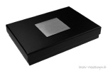 Stülpdeckelbox schwarz 02 mit Gravurschild silber