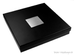 Stülpdeckelbox schwarz 03 mit Gravurschild silber