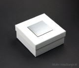 Stülpdeckelbox weiß 01 mit Gravurschild silber