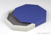 Schmuckverpackung Achteck 04 blau-grau