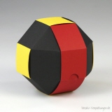 Geschenkverpackung Ball schwarz - rot - gold