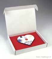 Produkt-Klappdeckelbox 10 mit Kartoneinlage Herz in rot