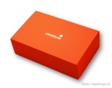Prägung silber auf orange