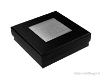 St&uuml;lpdeckelbox schwarz 01 mit Gravurschild silber