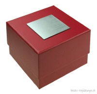 Stülpdeckelbox rot 04 mit Gravurschild silber