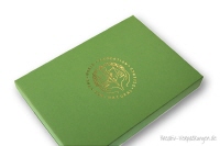 Goldpr&auml;gung auf Designverpackung f&uuml;r Postkarten